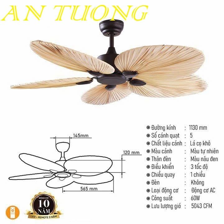 quạt trần đèn 5 cánh trang trí tân cổ điển phòng khách, phòng ngủ, phòng bếp, căn hộ chung cư 05