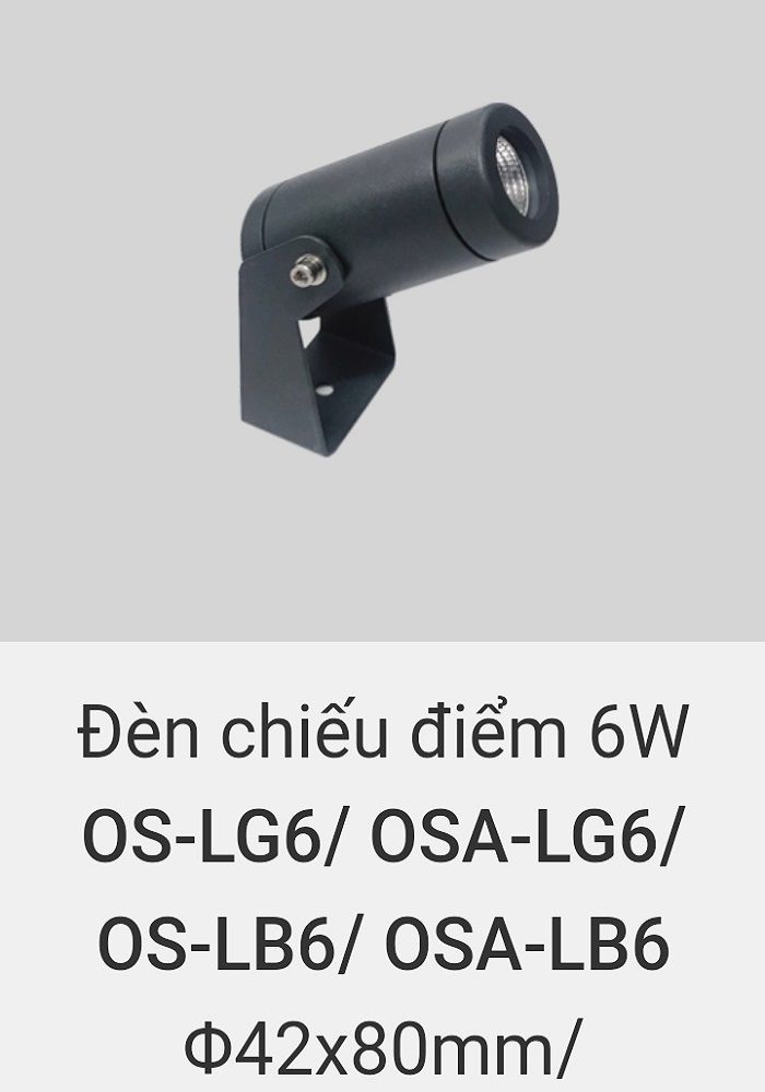 Đèn led chiếu điểm rọi cây, rọi mặt dựng tòa nhà ngoài trời chống nước IP65 vinaled 6w OS LG6 , OSA LG6 , OS LB6 , OSA LB6