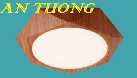  đèn trần ban công hiên nhà, lối đi hành lang hình lục giác viền đen / viền gỗ 12w, 18w, 24w 