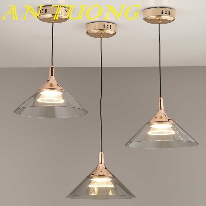 đèn treo thả trần chao thủy tinh trang trí quầy bar, bàn ăn đảo bếp đẹp, hiện đại 025