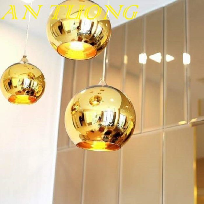đèn treo thả trần chao thủy tinh trang trí quầy bar, bàn ăn đảo bếp đẹp, hiện đại 033