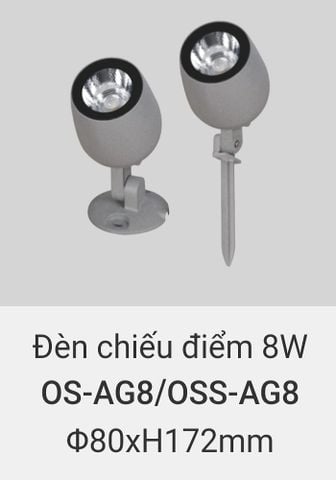  Đèn led chiếu điểm rọi cây, rọi mặt dựng tòa nhà ngoài trời chống nước IP65 vinaled 8w OS AG8 , OSS AG8 