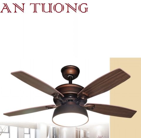  quạt trần đèn cánh gỗ 5 cánh phong cách cổ, cổ điển, cổ xưa 07 indochine 