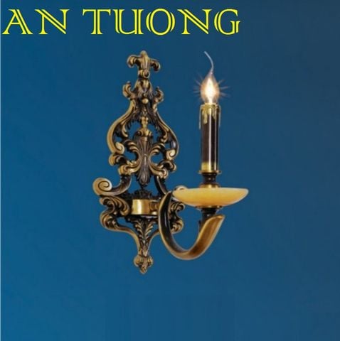  đèn tường đồng nến cổ điển trang trí cổ điển gắn tường cầu thang, lối đi hành lang cầu thang nhà cổ điển, biệt thự cổ điển 012 