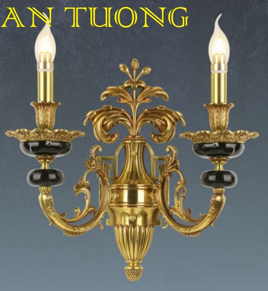 đèn tường đồng nến cổ điển trang trí cổ điển gắn tường cầu thang, lối đi hành lang cầu thang nhà cổ điển, biệt thự cổ điển 013