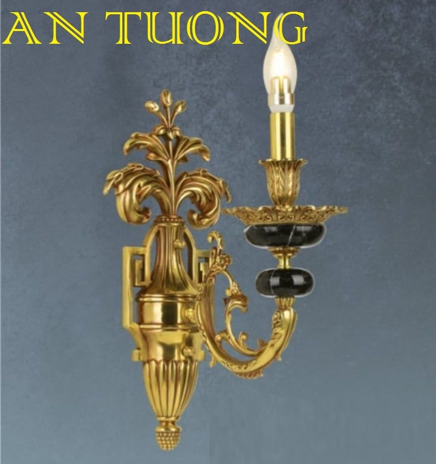 đèn tường đồng nến cổ điển trang trí cổ điển gắn tường cầu thang, lối đi hành lang cầu thang nhà cổ điển, biệt thự cổ điển 014