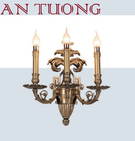  đèn tường đồng nến cổ điển trang trí cổ điển gắn tường cầu thang, lối đi hành lang cầu thang nhà cổ điển, biệt thự cổ điển 020 