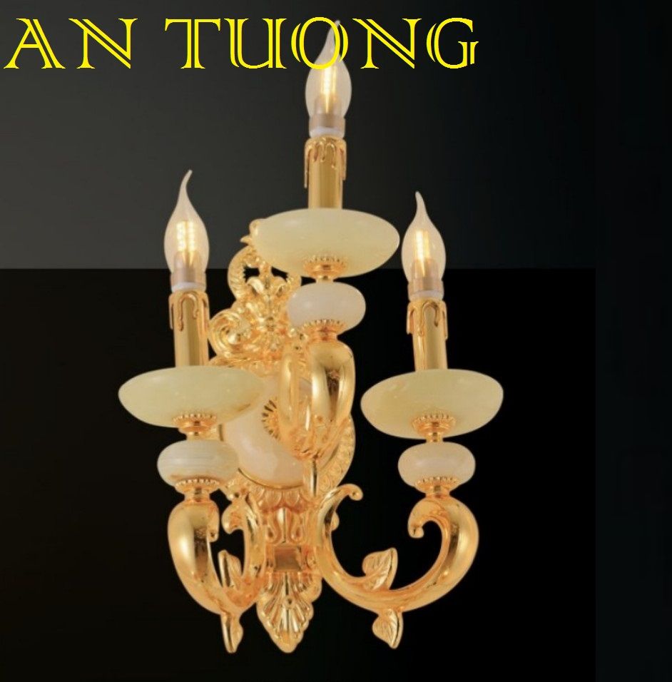 đèn tường đồng nến cổ điển trang trí cổ điển gắn tường cầu thang, lối đi hành lang cầu thang nhà cổ điển, biệt thự cổ điển 023