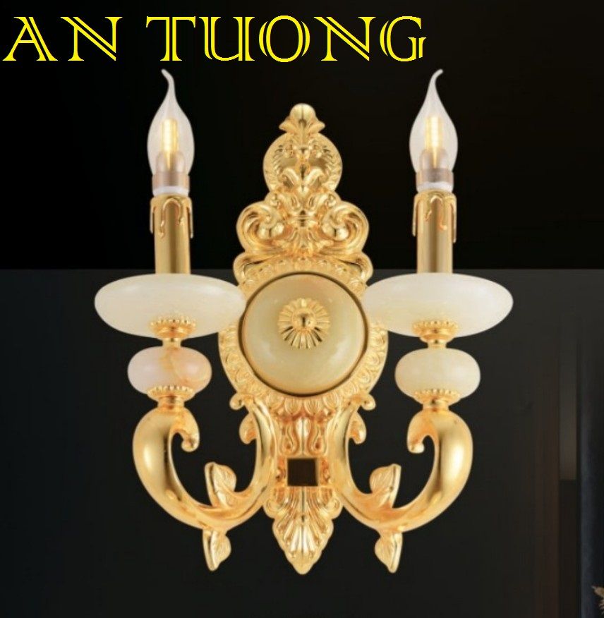 đèn tường đồng nến cổ điển trang trí cổ điển gắn tường cầu thang, lối đi hành lang cầu thang nhà cổ điển, biệt thự cổ điển 024