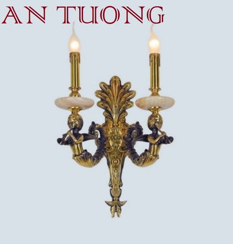  đèn tường đồng nến cổ điển trang trí cổ điển gắn tường cầu thang, lối đi hành lang cầu thang nhà cổ điển, biệt thự cổ điển 031 