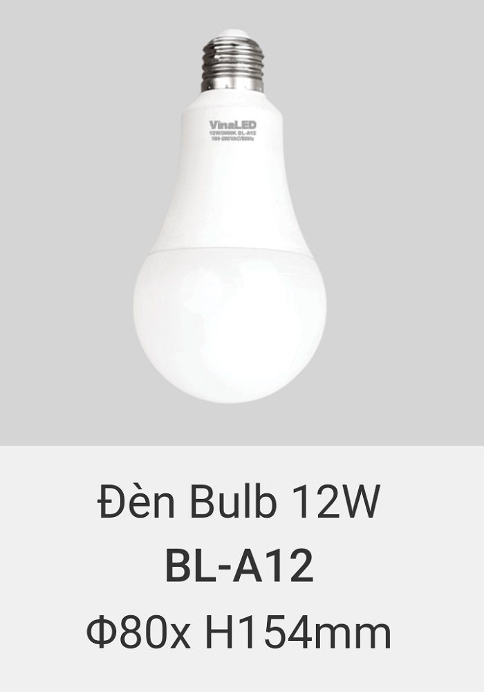 Bóng đèn led vinaled 12w BL A12