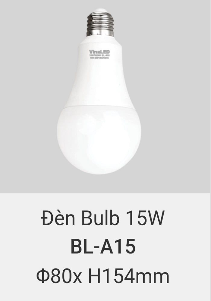 Bóng đèn led vinaled 15w BL A15