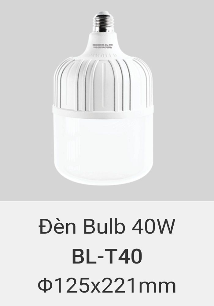 Bóng đèn led vinaled 40w BL T40