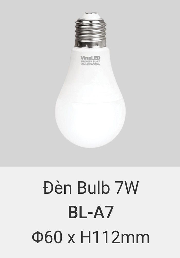 Bóng đèn led vinaled 7w BL A7