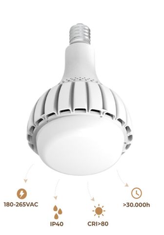  Bóng đèn led vinaled 80w BL T80 có chóa treo nhà xưởng 