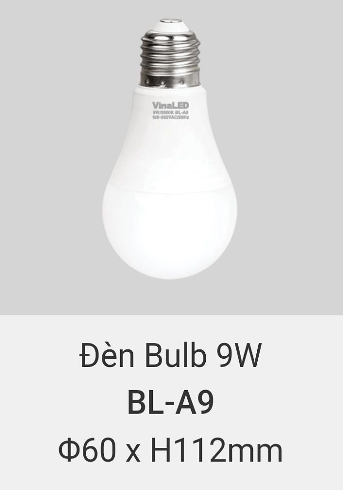 Bóng đèn led vinaled 9w BL A9