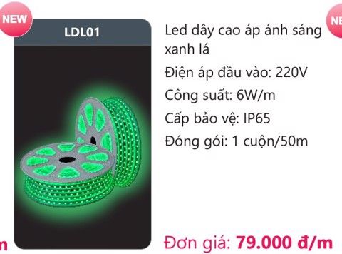  ĐÈN LED DÂY DUHAL ÁNH SÁNG XANH LÁ LDL01 