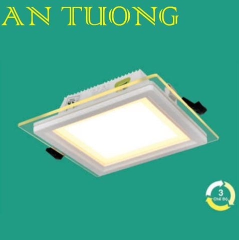  đèn led âm trần vuông mặt kính 9w 3 màu, 3 chế độ ánh sáng, đổi màu ánh sáng 