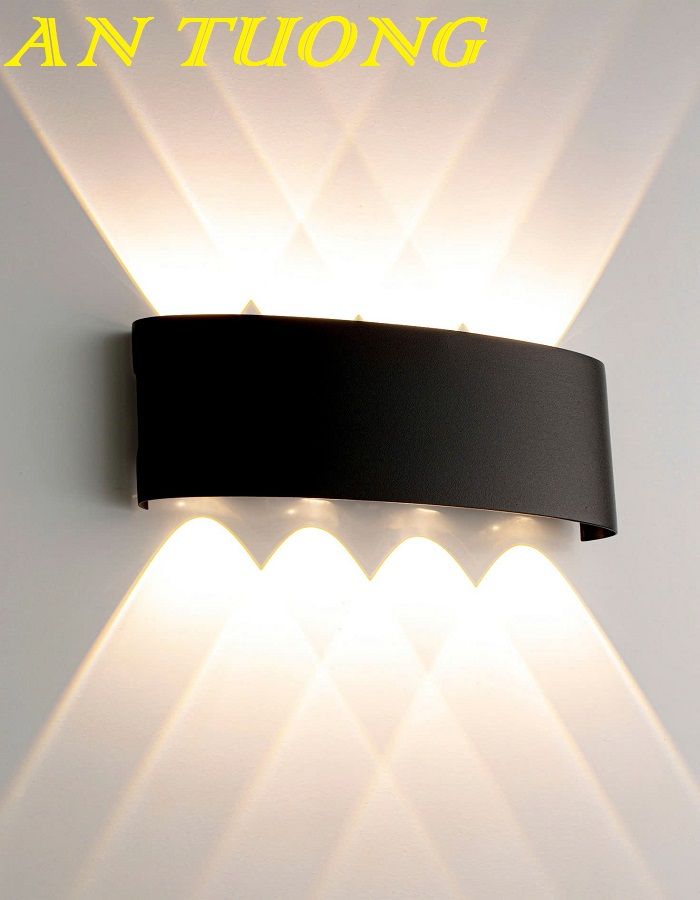 đèn hắt tường LED 2 đầu 8 tia trang trí ngoài trời chống nước 050
