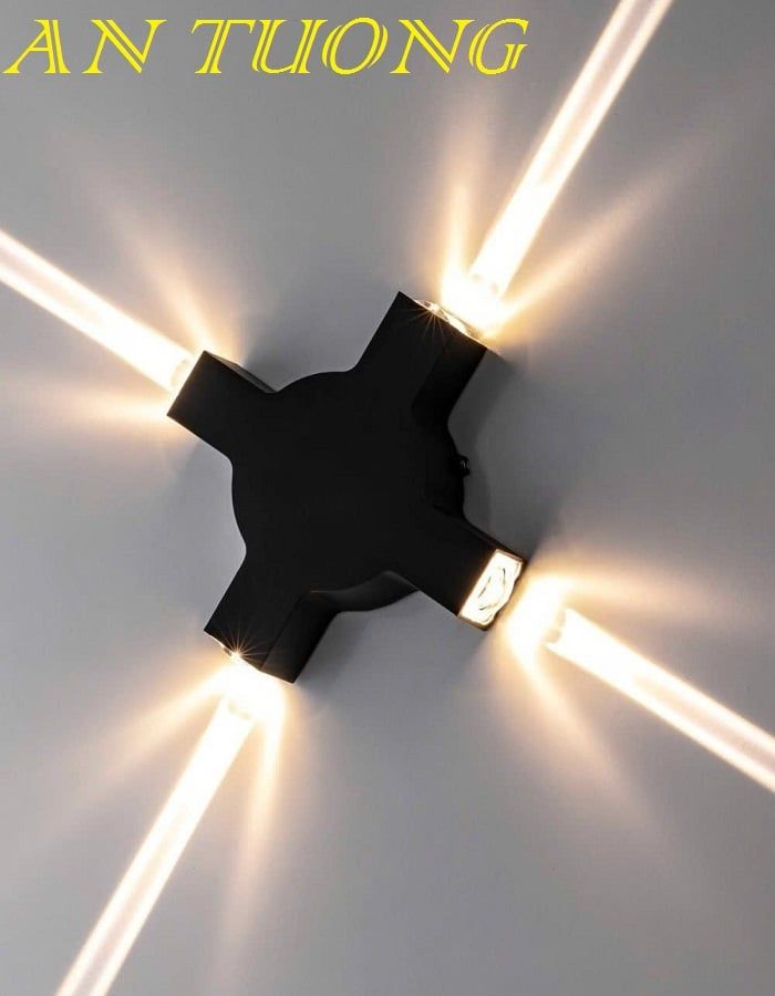 đèn hắt tường LED 4 tia trang trí ngoài trời chống nước 028