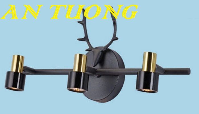 đèn rọi tranh, soi tranh 3 bóng treo vách tường trang trí 001