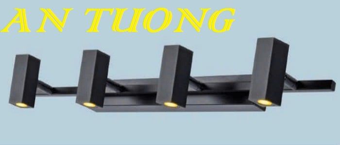 đèn rọi tranh, soi tranh 4 bóng treo vách tường trang trí 003