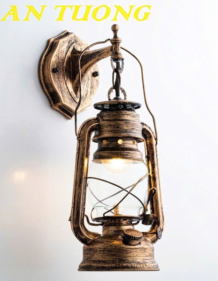 đèn treo tường ngoài trời decor trang trí quán cafe kiểu cổ điển 001