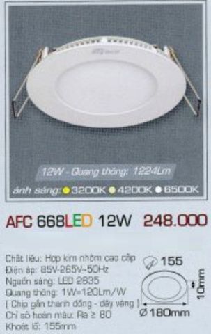  ĐÈN LED DOWNLIGHT ÂM TRẦN ANFACO 12W AFC668 / AFC 668 