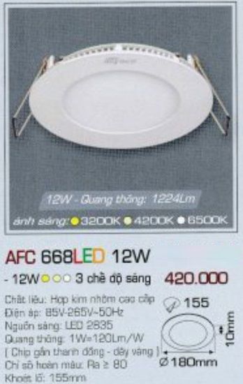 ĐÈN LED DOWNLIGHT ÂM TRẦN ĐỔI MÀU / 3 MÀU / 3 CHẾ ĐỘ ANFACO 12W AFC668 / AFC 668