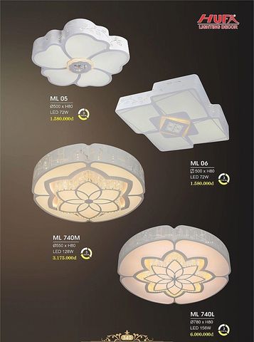  Đèn chùm mâm led ốp trần trang trí phòng khách hufa ML 05 - ML 06 - ML 740M - ML 740L 