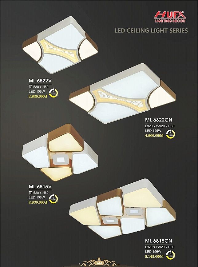 Đèn chùm mâm led ốp trần trang trí phòng khách hufa ML 6822V - ML 6822CN - ML 6815V - ML 6815CN
