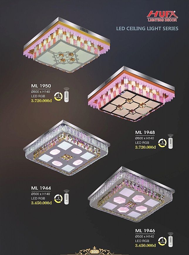 Đèn chùm mâm pha lê led ốp trần trang trí phòng khách hufa ML 1950 - ML 1948 - ML 1944 - ML 1946