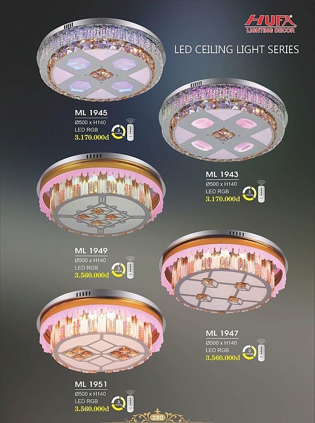 Đèn chùm mâm pha lê led ốp trần trang trí phòng khách hufa ML 1945 - ML 1943 - ML 1949 - ML 1947 - ML 1951