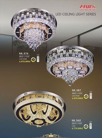  Đèn chùm mâm pha lê led ốp trần trang trí phòng khách hufa ML 576 - ML 587 - ML 562 