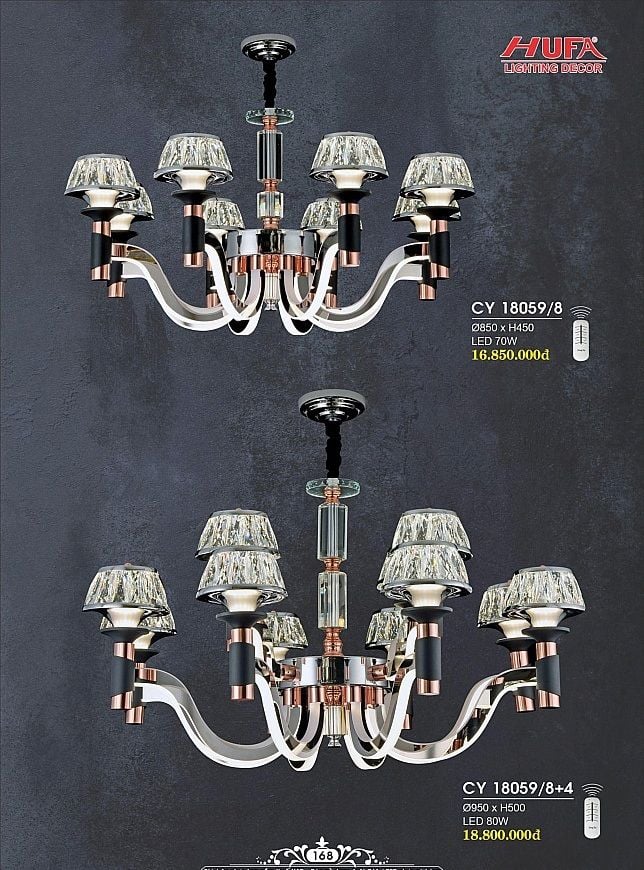 đèn chùm phòng khách hufa CY 18059/8 – CY 18059/8+4
