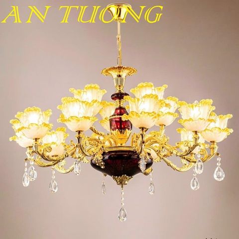 đèn chùm tân cổ điển trang trí phòng khách tân cổ điển 014 