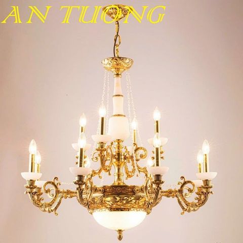  đèn chùm tân cổ điển trang trí phòng khách tân cổ điển 017 