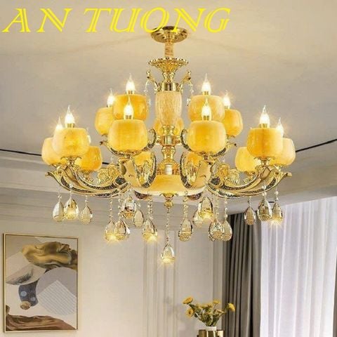  đèn chùm tân cổ điển trang trí phòng khách tân cổ điển 01 