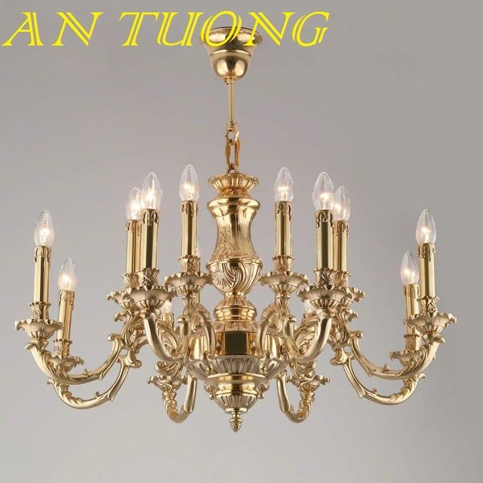 đèn chùm tân cổ điển trang trí phòng khách tân cổ điển 020