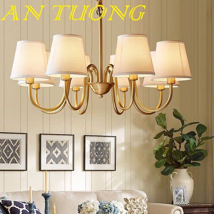 đèn chùm tân cổ điển trang trí phòng khách tân cổ điển 022