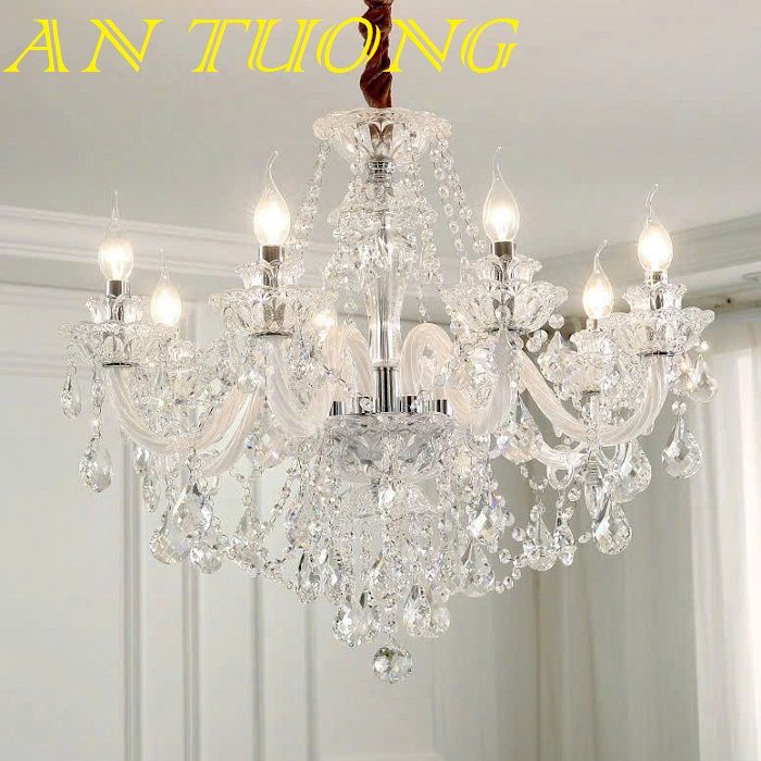 đèn chùm tân cổ điển trang trí phòng khách tân cổ điển 025