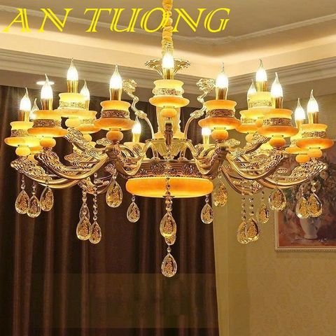  đèn chùm tân cổ điển trang trí phòng khách tân cổ điển 02 