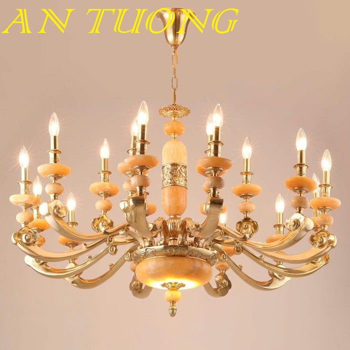 đèn chùm tân cổ điển trang trí phòng khách tân cổ điển 03