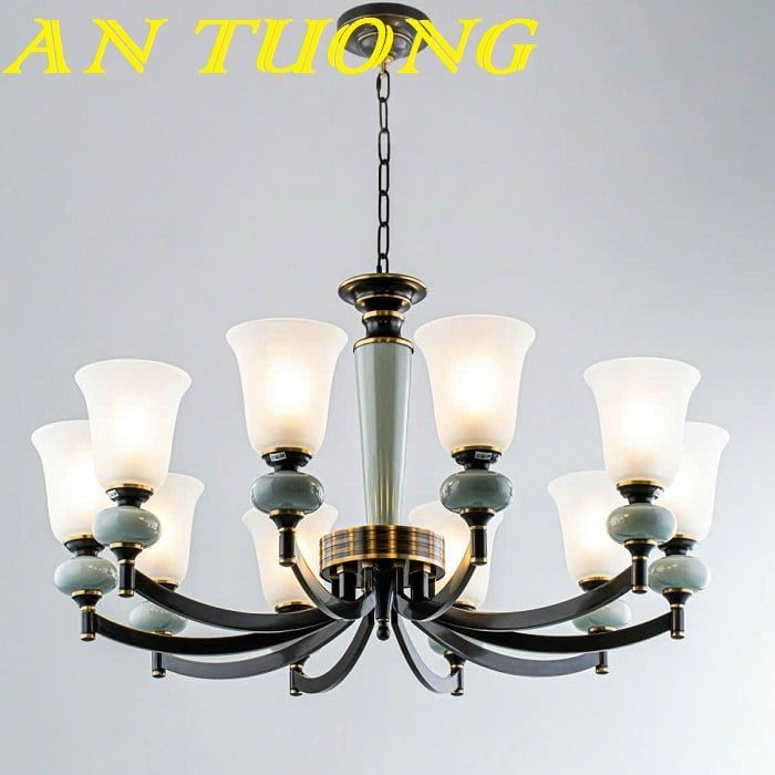 đèn chùm tân cổ điển trang trí phòng khách tân cổ điển 052