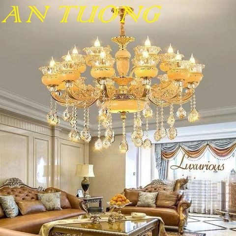  đèn chùm tân cổ điển trang trí phòng khách tân cổ điển 05 