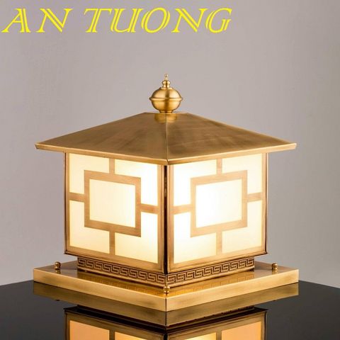  đèn đầu cột đồng, trụ cổng đồng 300x300 , 30x30 