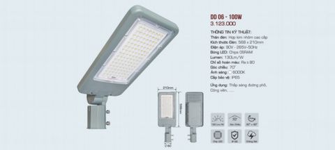  ĐÈN ĐƯỜNG LED ANFACO DD 06 LED 100W 