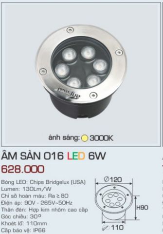  ĐÈN LED ÂM SÀN ANFACO ÂM SÀN 016 LED 6W 