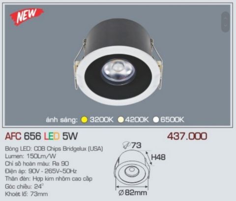  Đèn led âm trần anfaco afc 656 led 5w 