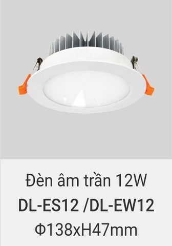  Đèn led âm trần vinaled 12w DL ES12 , DL EW12 
